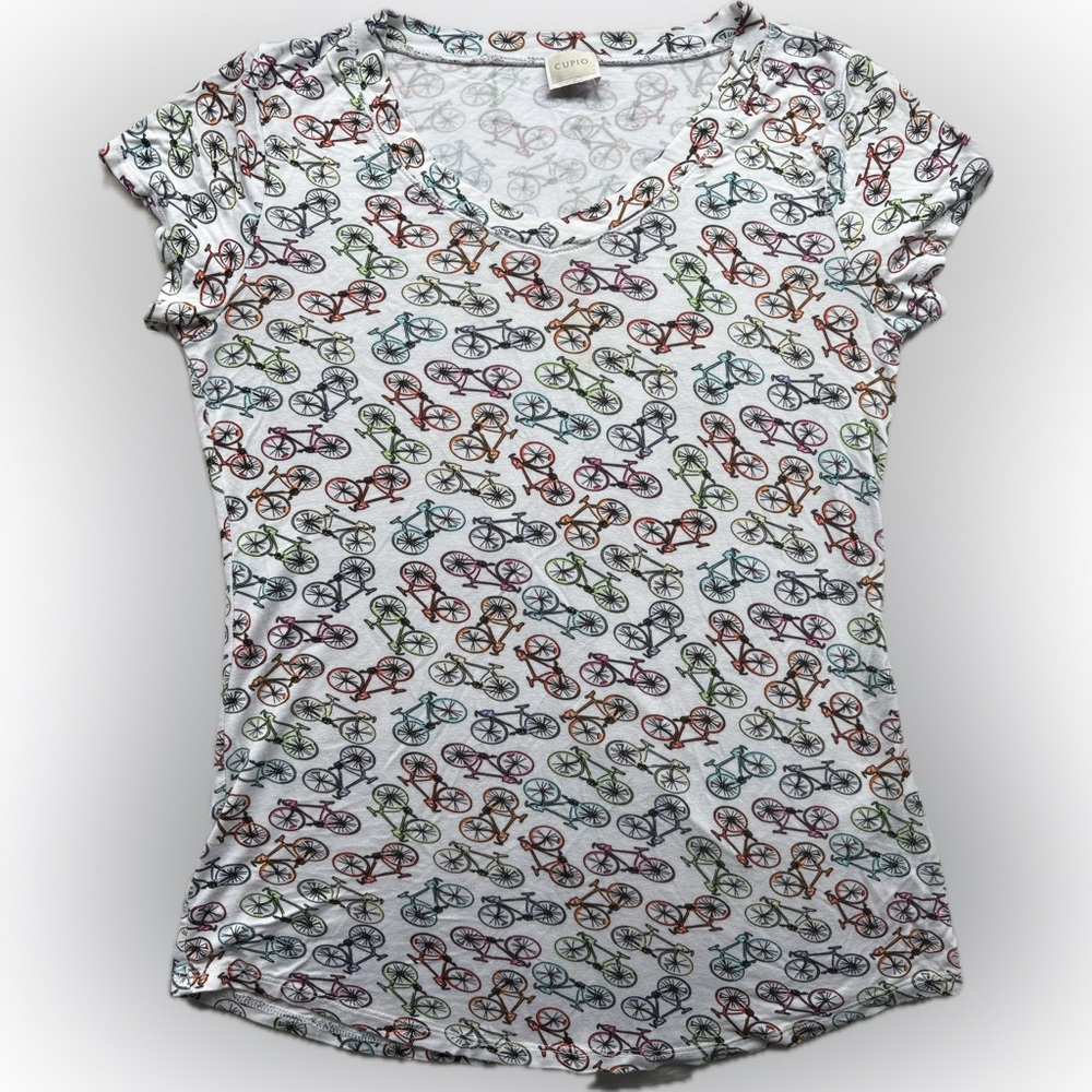Cupio Bicycle Print T-Shirt